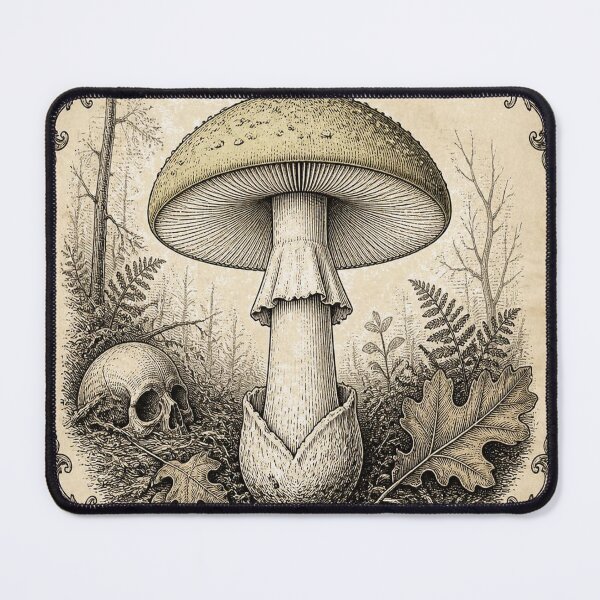 Item preview, Death Cap Mushroom Funny Ivory Vintage Art designed and sold by SunnyDesign82.