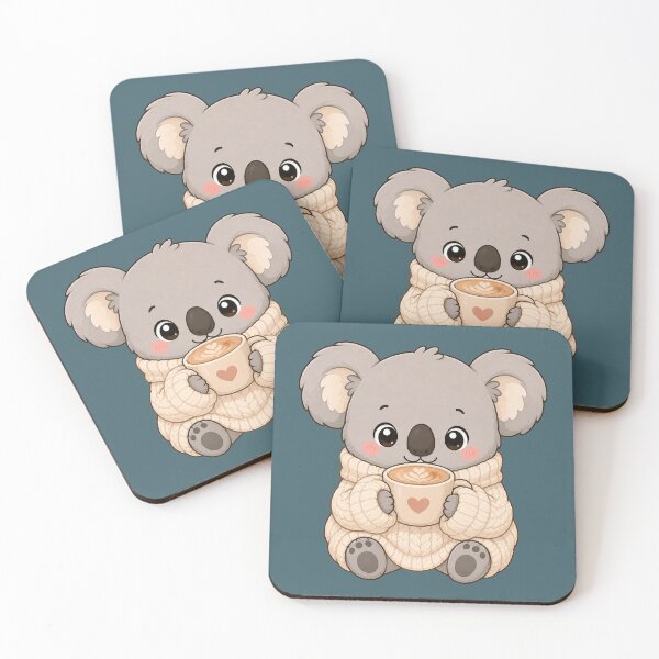 Item preview, Cute Koala Holding Latte Cozy Sweater Kawaii Illustration designed and sold by Seculinator.