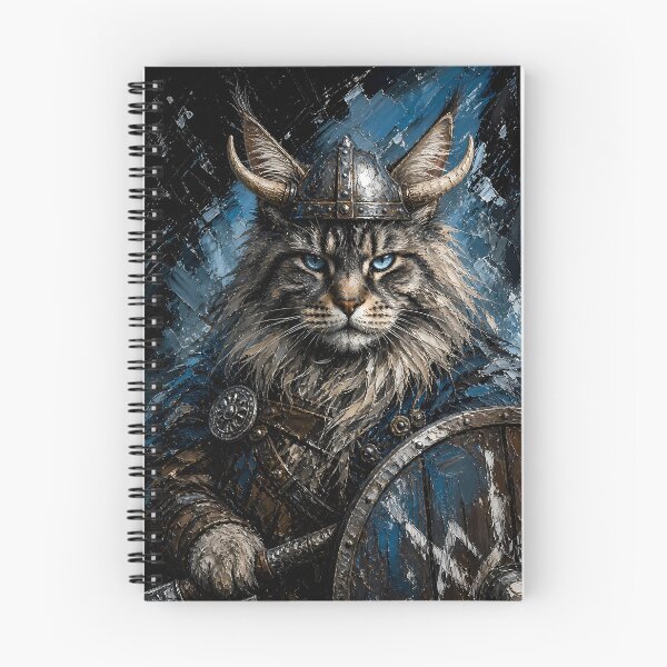 Item preview, Cosmic Vibe Viking Warrior Maine Coon Art designed and sold by Vista Atelier.