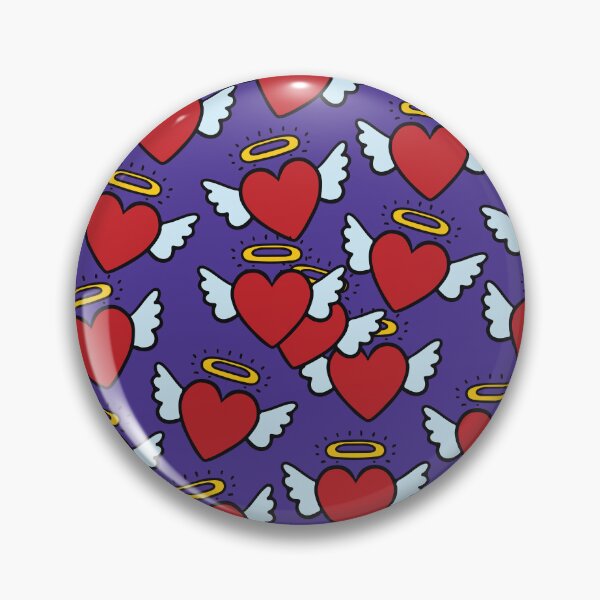 Item preview, Cute Angel Hearts Purple Romantic Seamless Pattern  designed and sold by BrownHorse90s.