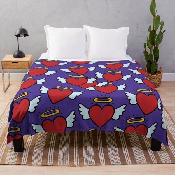 Item preview, Cute Angel Hearts Purple Romantic Seamless Pattern designed and sold by BrownHorse90s.