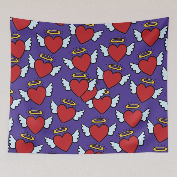 Item preview, Cute Angel Hearts Purple Romantic Seamless Pattern  designed and sold by BrownHorse90s.