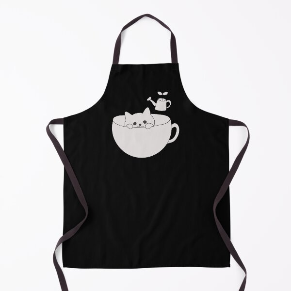 Item preview, Gardener cat in a coffee cup illustration designed and sold by LeshanArt.