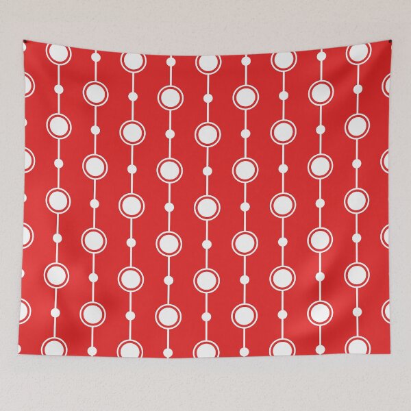 Item preview, Red & white retro seamless pattern designed and sold by Mint + Midnight.