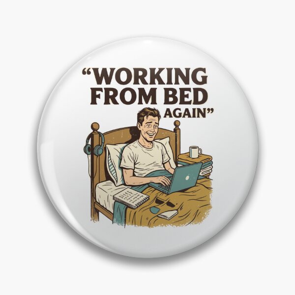 Item preview, Working From Bed Again Funny Vintage Remote Worker Design designed and sold by urbinet.
