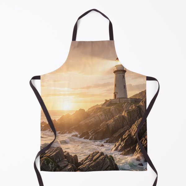 Item preview, Golden Hour Lighthouse – Fantasy Coastal Art designed and sold by LittleBigGifts.