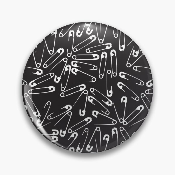 Item preview, Punk Rock Safety Pins Seamless Black and White Gothic Emo Style Pattern designed and sold by BrownHorse90s.