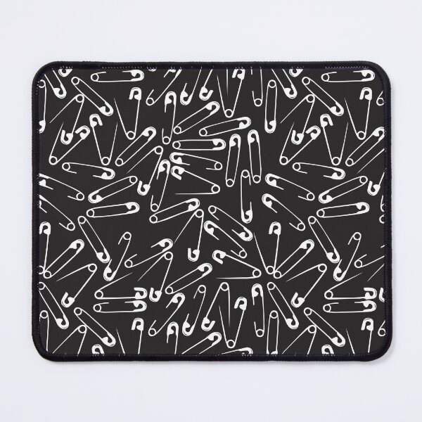 Item preview, Punk Rock Safety Pins Seamless Black and White Gothic Emo Style Pattern designed and sold by BrownHorse90s.