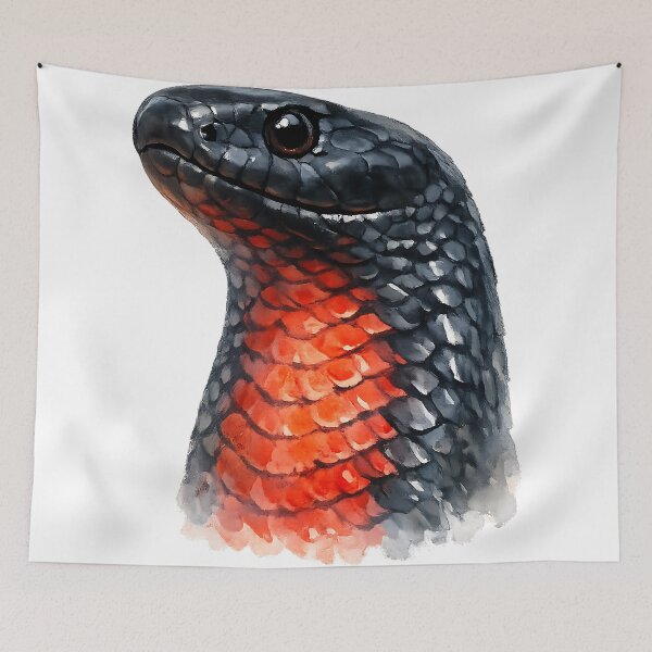 Item preview, Red-Bellied Black Snake Watercolour designed and sold by Jaruart.