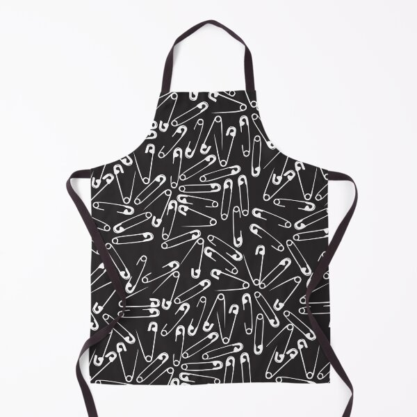 Item preview, Punk Rock Safety Pins Seamless Black and White Gothic Emo Style Pattern designed and sold by BrownHorse90s.