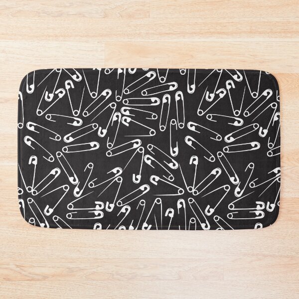 Item preview, Punk Rock Safety Pins Seamless Black and White Gothic Emo Style Pattern designed and sold by BrownHorse90s.