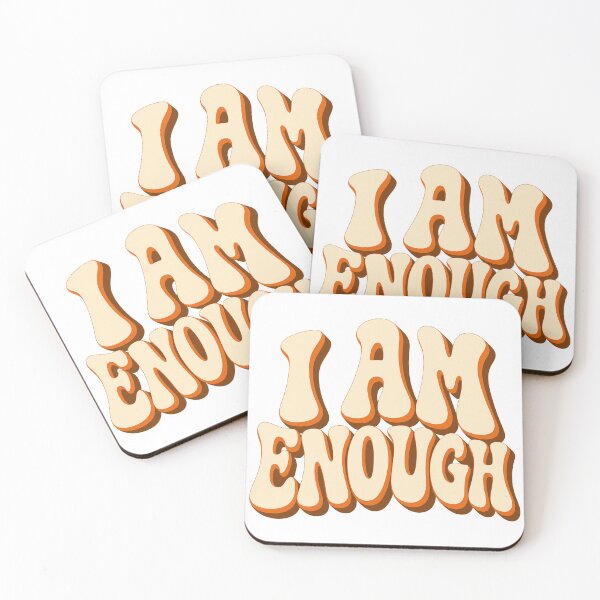 Item preview,  I AM ENOUGH Retro Wavy Typography | Self-Worth Positive Quote designed and sold by Ahmed Nedji.