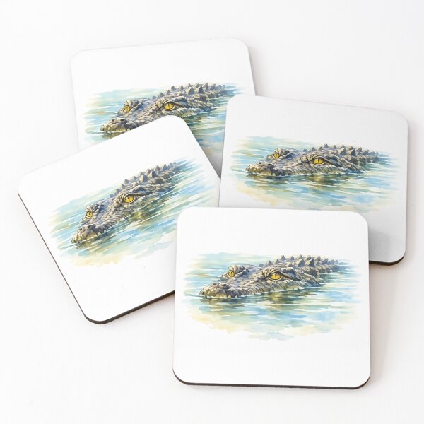 Item preview, Crocodile in Ambush — Watercolour designed and sold by Jaruart.