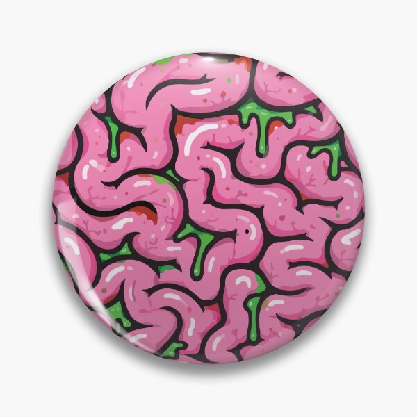 Item preview, Creepy Pink Zombie Brains with Green Slime Seamless Pattern designed and sold by BrownHorse90s.