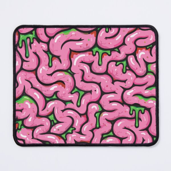 Item preview, Creepy Pink Zombie Brains with Green Slime Seamless Pattern designed and sold by BrownHorse90s.