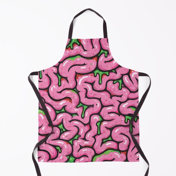 Item preview, Creepy Pink Zombie Brains with Green Slime Seamless Pattern designed and sold by BrownHorse90s.