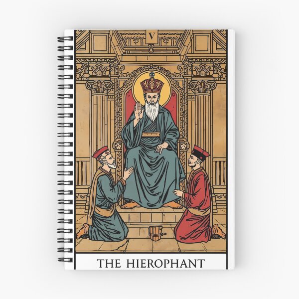 Item preview, The Hierophant Tarot Card V - Spiritual Wisdom Guidance Art designed and sold by Clavivs.