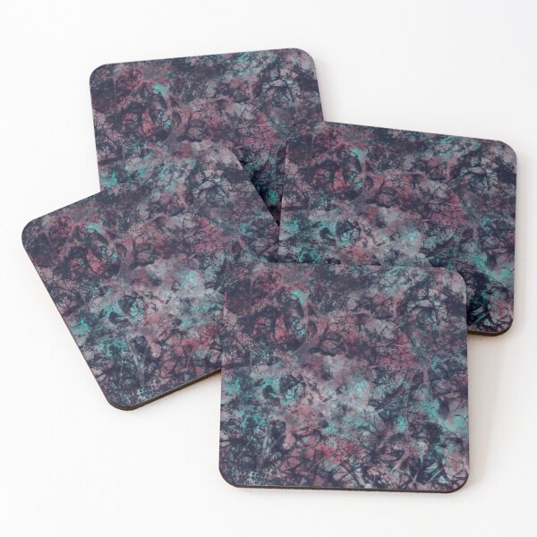 Item preview, Dark Crimson and Teal Bioluminescent Cellular Abstract designed and sold by ElkCreekWitch.