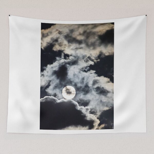 Item preview, Full Moon Behind Dramatic Clouds At Night With Moody Moonlight And Eerie Sky Atmosphere designed and sold by Nmallia.