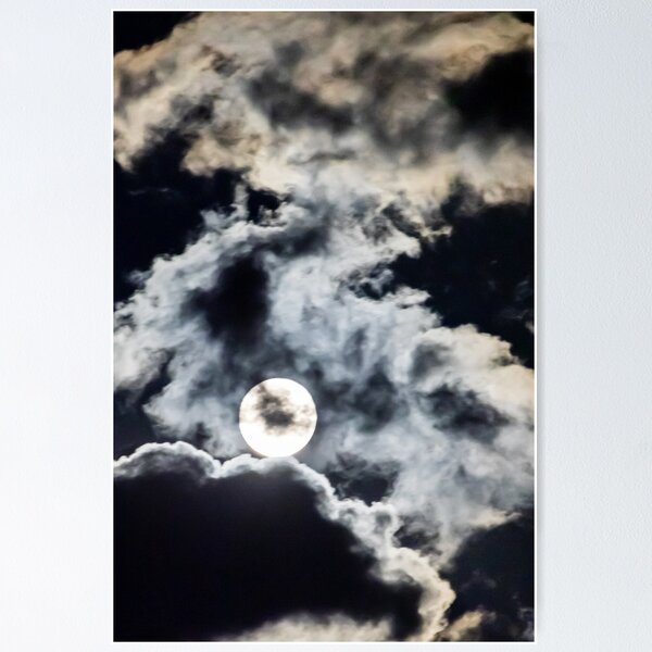 Item preview, Full Moon Behind Dramatic Clouds At Night With Moody Moonlight And Eerie Sky Atmosphere designed and sold by Nmallia.