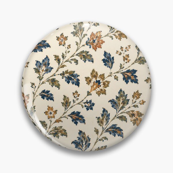 Item preview, Elegant Vintage Blue and Terracotta Botanical Floral Pattern designed and sold by PatternFranzy.