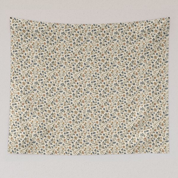 Item preview, Elegant Vintage Blue and Terracotta Botanical Floral Pattern designed and sold by PatternFranzy.