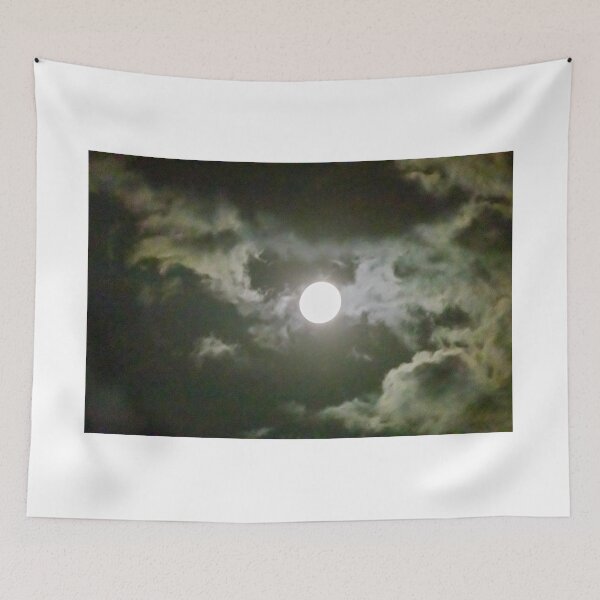 Item preview, Full Moon Behind Dramatic Clouds At Night With Moody Moonlight And Eerie Sky Atmosphere designed and sold by Nmallia.