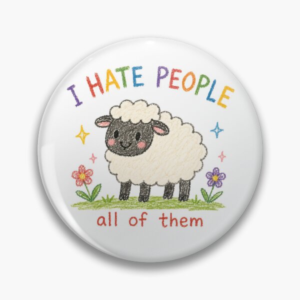 Item preview, I Hate People All of them - Cute Sheep Shirt designed and sold by malkstudios.