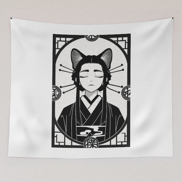 Item preview, Art - Androgynous Figure Inspired by Ukiyo-e, Feline Meditation designed and sold by AnimeShin.