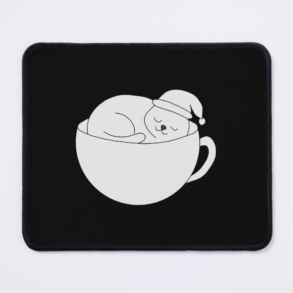 Item preview, Sleeping Cat in Teacup Cozy Coffee Time Minimalist Art designed and sold by LeshanArt.