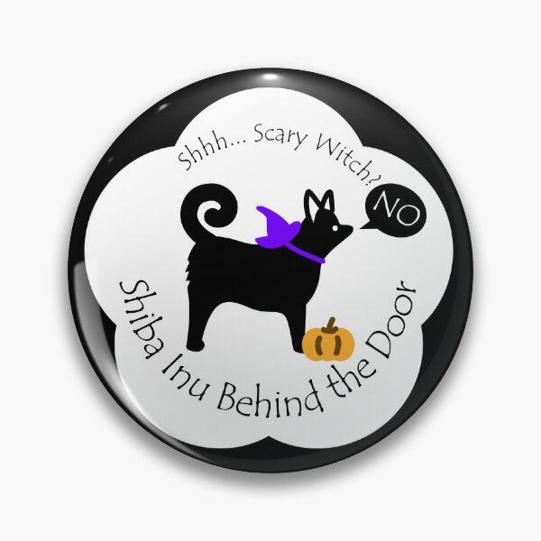 Item preview, Funny Shiba Inu Scary Witch Behind the Door White Base designed and sold by Na7nasColorShop.