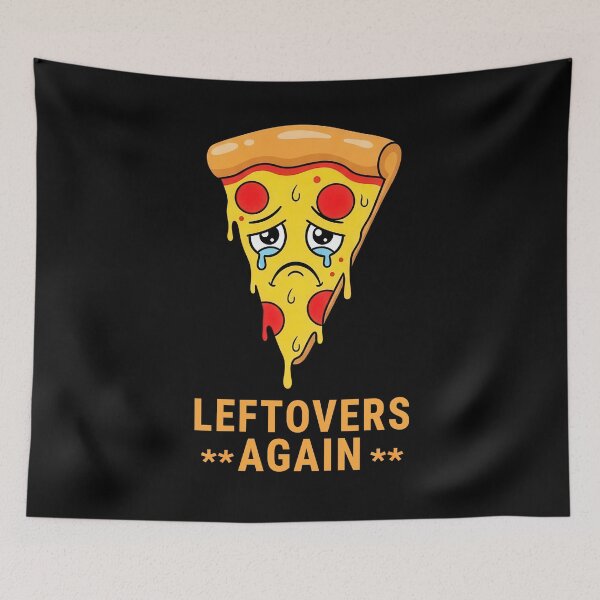 Item preview, Leftovers Again Sad Crying Pizza Retro Cartoon Graphic designed and sold by DigitalArtx-com.