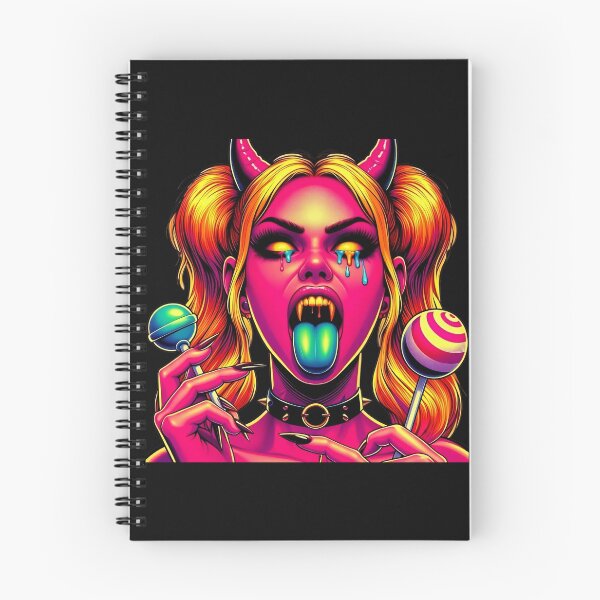 Item preview, Neon Devil Girl Licking Lollipop designed and sold by Voodoo Store Paranormal Collections.