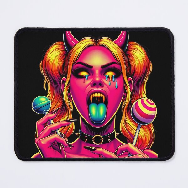 Item preview, Neon Devil Girl Licking Lollipop designed and sold by Voodoo Store Paranormal Collections.