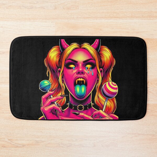 Item preview, Neon Devil Girl Licking Lollipop designed and sold by Voodoo Store Paranormal Collections.