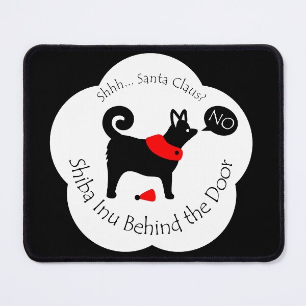 Item preview, Funny Shiba Inu Santa Claus Behind the Door White Base designed and sold by Na7nasColorShop.