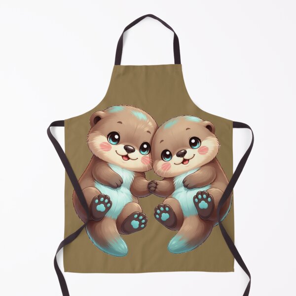 Item preview, Otters Holding Hands — Cute Kawaii Couple Sticker designed and sold by NUFADE.