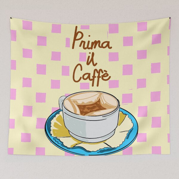Item preview, Prima Il Caffè Retro Coffee Checkered Italian designed and sold by MaiZephyr.