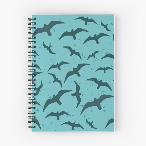 Item preview, Seagulls Flying in a Flock in Teal designed and sold by fontspree.