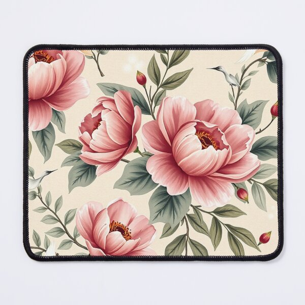 Item preview, Peony and Crane Seamless Floral Botanical Pattern designed and sold by PunchDrop.