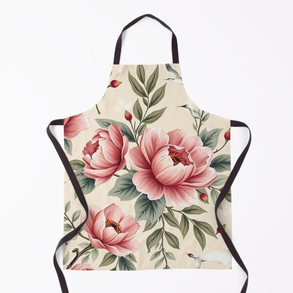 Item preview, Peony and Crane Seamless Floral Botanical Pattern designed and sold by PunchDrop.
