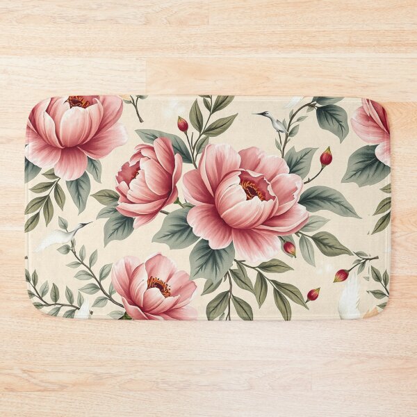 Item preview, Peony and Crane Seamless Floral Botanical Pattern designed and sold by PunchDrop.