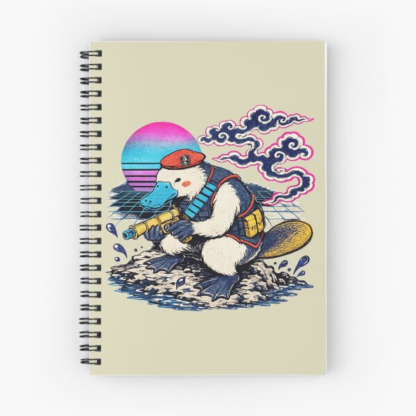 Item preview, Neon Ukiyo‑E Platypus Commando designed and sold by KungPowUnicorn.