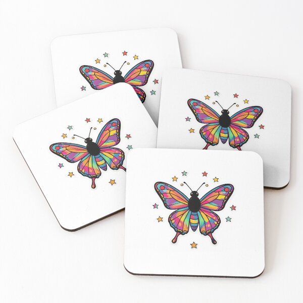 Item preview, Colorful Rainbow Butterfly | Vibrant Psychedelic Butterfly Sticker | Cute Aesthetic Nature Art designed and sold by Hari Arts.