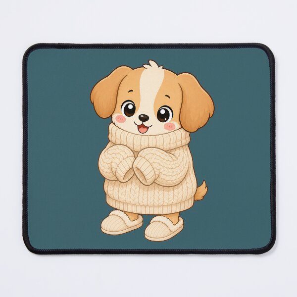Item preview, Cute Puppy Cozy Sweater Kawaii Hygge Home Illustration designed and sold by Seculinator.