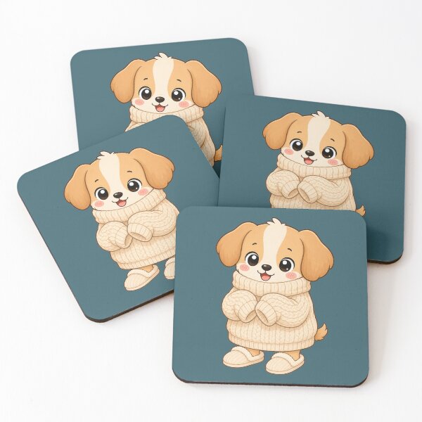 Item preview, Cute Puppy Cozy Sweater Kawaii Hygge Home Illustration designed and sold by Seculinator.
