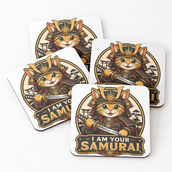Item preview, Cute Cat Samurai designed and sold by ZiemSynd.