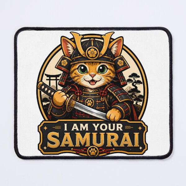 Item preview, Cute Cat Samurai designed and sold by ZiemSynd.