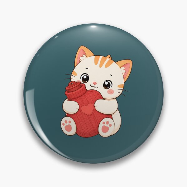 Item preview, Cute Cat Hugging Hot Water Bottle Kawaii Cozy Illustration designed and sold by Seculinator.