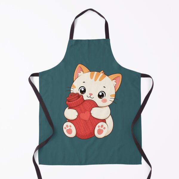 Item preview, Cute Cat Hugging Hot Water Bottle Kawaii Cozy Illustration designed and sold by Seculinator.